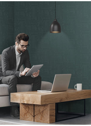 Ciemnozielona tapeta o delikatnej strukturze Alfa 3703-4