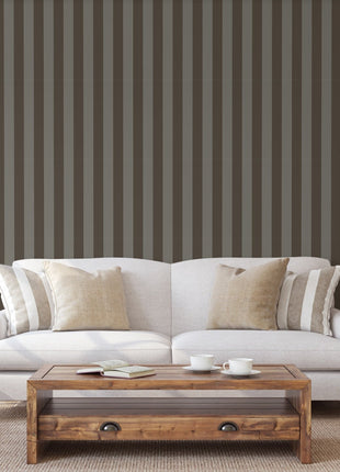 Ciemnobrązowa, klasyczna tapeta w pasy Alfa 3704-6
