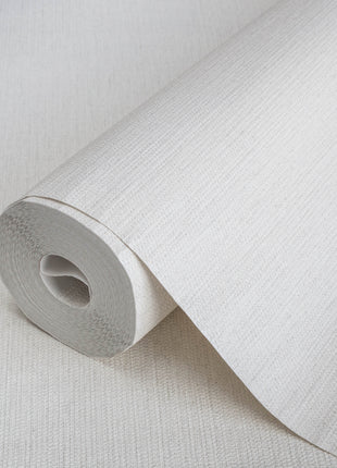 Kremowa tapeta, struktura tkaniny, bez odpadów | 16,5 m2 w rolce | Alfa 3707-1