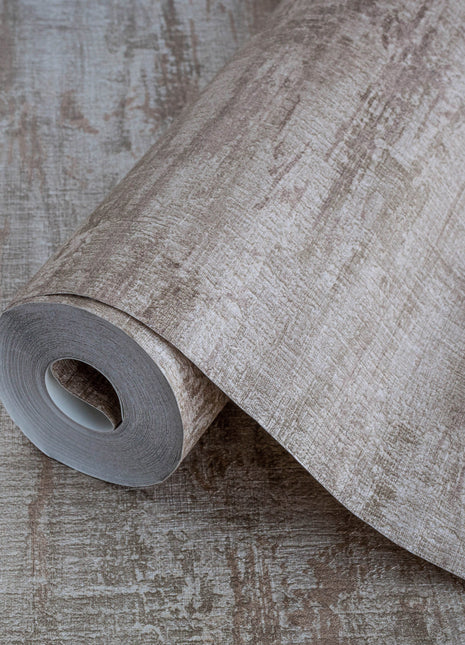 Brązowa tapeta z efektem przetarcia Alfa 3708-3