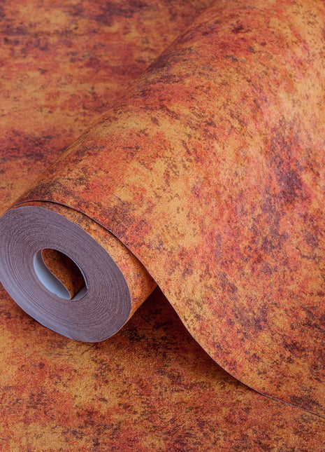 Gładka, pomarańczowa tapeta Alfa 3710-5