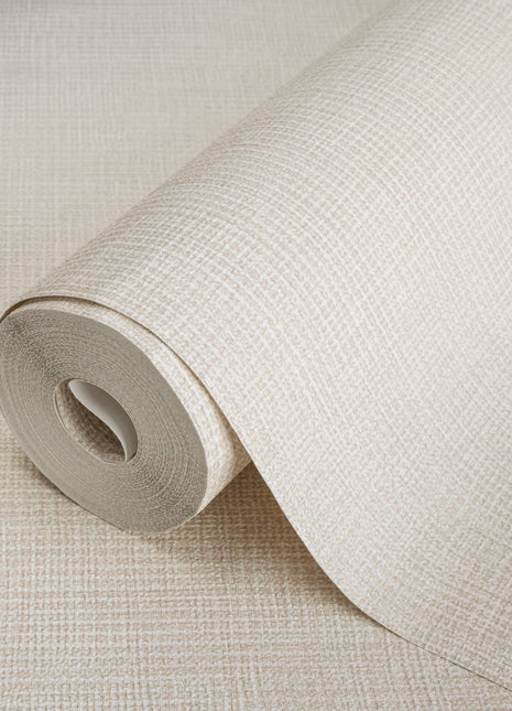 Jasnobeżowa tapeta tkaninowa Alfa 3712-1