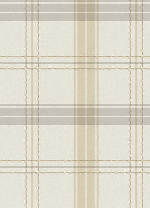 Beżowa tapeta w kratę Alfa 3714-1