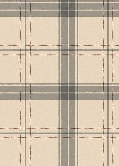 Beżowa tapeta w kratę  Alfa 3714-3