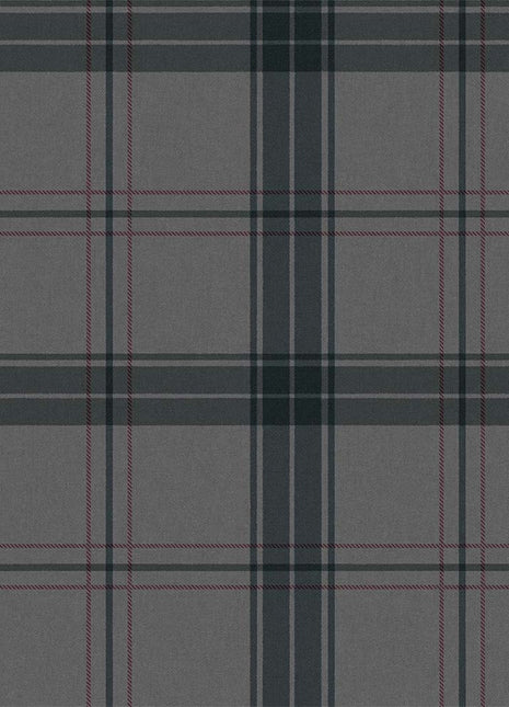 Ciemnobrązowa tapeta w kratę Alfa 3714-4