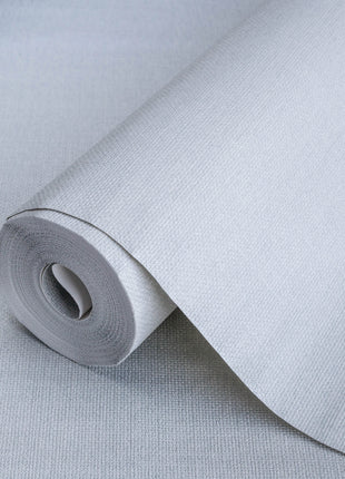 Szara tapeta, struktura tkaniny, bez odpadów | 16,5 m2 w rolce | Alfa 3716-5