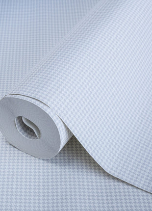 Biało-szara tapeta w pepitkę Alfa 3718-1