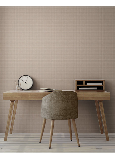 Biało-brązowa tapeta w pepitkę Alfa 3718-3