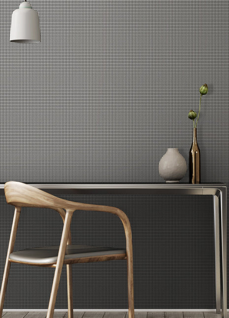 Biało-czarna tapeta w pepitkę Alfa 3718-4