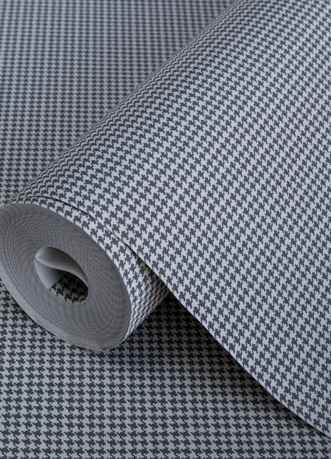 Biało-czarna tapeta w pepitkę Alfa 3718-4